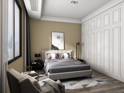 现代简约主人卧室模型3d模型