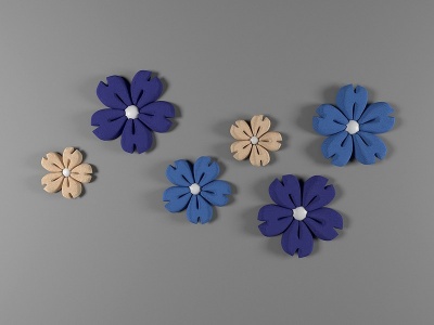 3d现代花瓣墙饰模型