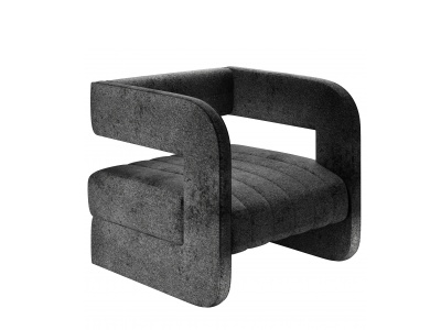 3d现代简约布艺沙发椅模型