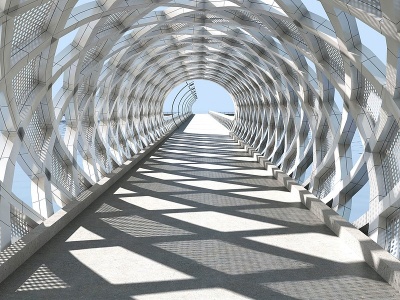 3d现代创意网格桥模型