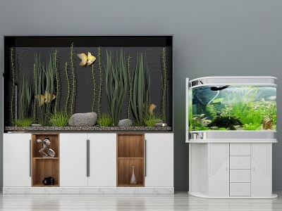 现代玻璃鱼缸模型3d模型