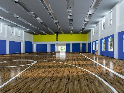 现代篮球场模型3d模型