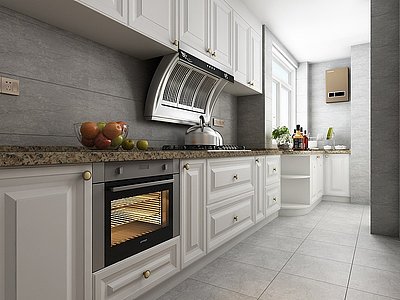 3d现代风格厨房橱柜橱具模型