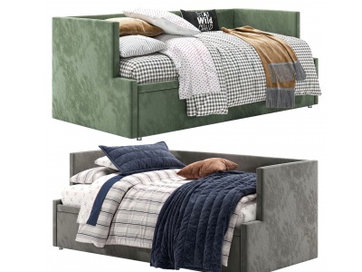 3d现代布艺沙发床模型