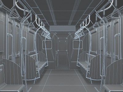 3d现代地铁车厢模型