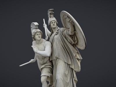 3d欧式古典雕塑摆件模型