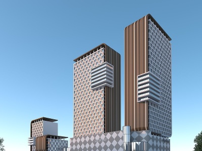 3d商业综合体写字楼办公楼模型