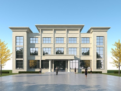 现代行政办公楼模型