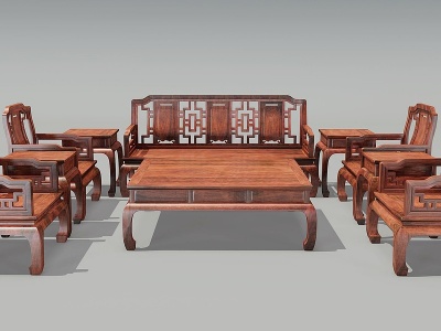 中式单人沙发模型3d模型