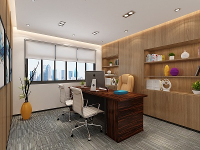 3d现代经理室办公室会客室模型