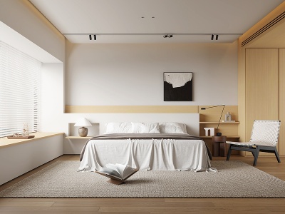 3d卧室双人床主卧模型
