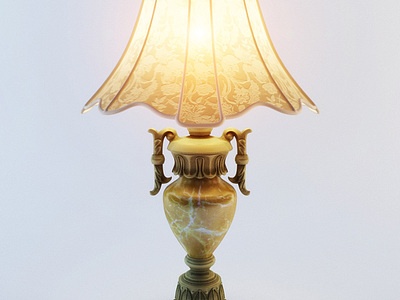 3d欧式法式雕花台灯模型