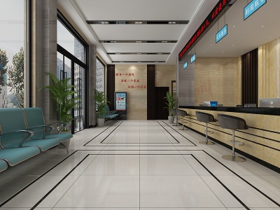 3d社区中心政务中心办公大厅模型