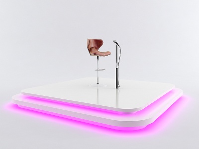 现代吧椅话筒唱台模型3d模型