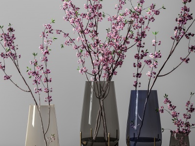 3d现代花瓶摆件装饰品组合模型