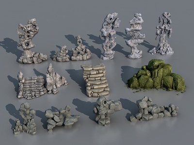 3d假山岩石石头景观石太湖石模型