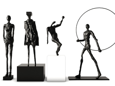 现代抽象人物雕塑摆件模型