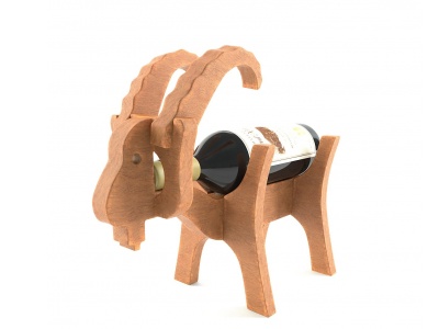 3d现代木艺山羊红酒架子模型