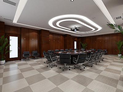 3d现代会议室大会议室模型