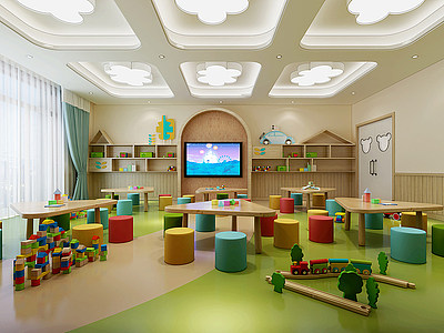 3d幼儿园教室玩具模型