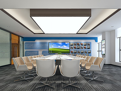 视频会议室多功能会议室模型3d模型