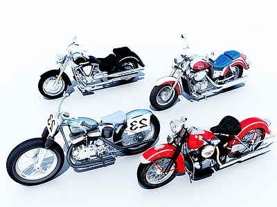 现代摩托车模型3d模型
