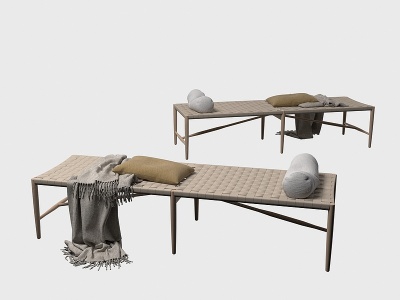 侘寂床尾凳模型3d模型