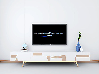 3d现代电视柜装饰品电视模型