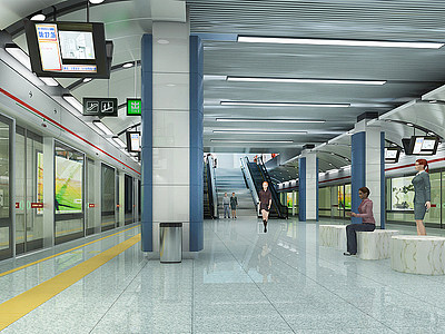 地铁站台模型3d模型