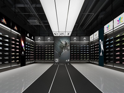 3d现代服装鞋店模型