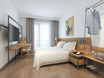 北欧酒店客房模型3d模型