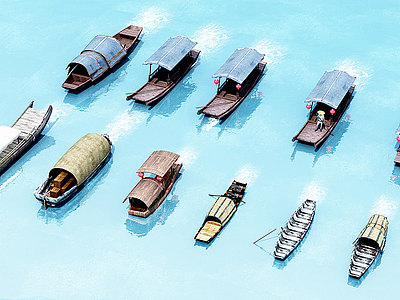 现代船模型3d模型