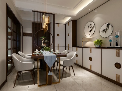 新中式客餐厅模型3d模型