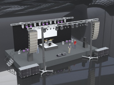 3d舞台演出设备搭建集合模型