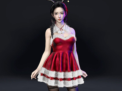 santa圣诞女郎模型3d模型