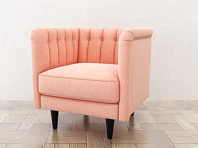 3d简欧式现代单人沙发模型