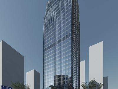 现代高层办公楼模型3d模型