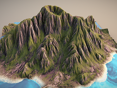 现代休眠火山模型3d模型