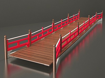 3d木制桥模型