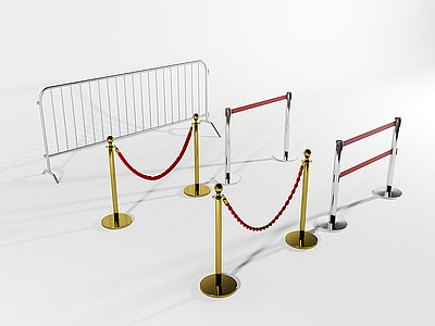 3d现代礼宾栏围栏模型