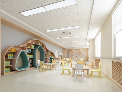 现代幼儿园活动室模型3d模型