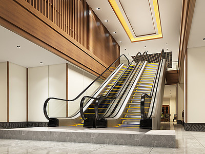 3d现代电梯商场电梯模型