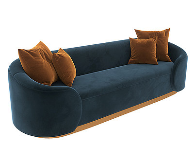 3d现代布艺双人沙发模型