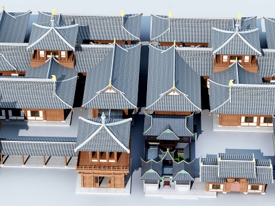 3d中式古建模型