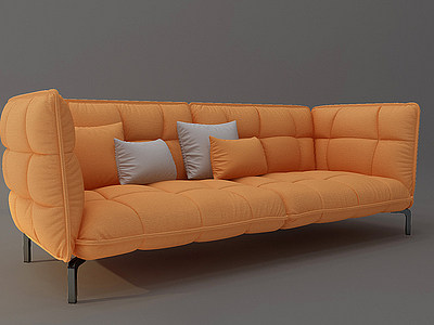 现代布艺双人沙发模型