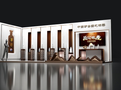 新中式展厅模型3d模型