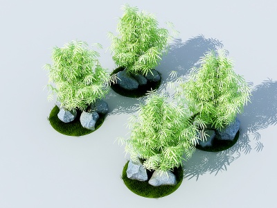 3d现代竹子模型