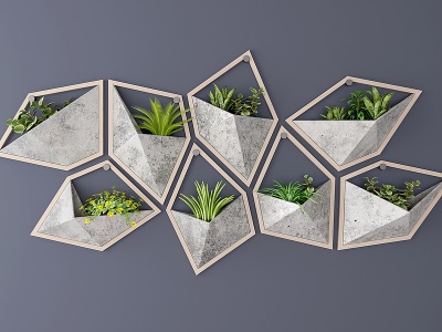 3d现代绿植挂饰模型