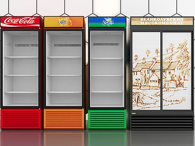 3d水吧饮品咖啡冷藏柜冰柜模型