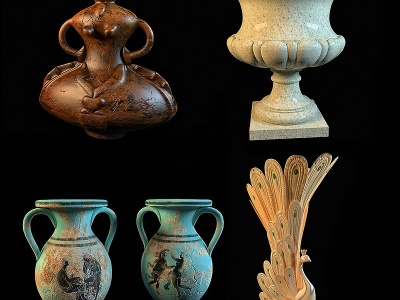 欧式古典陶瓷器皿模型3d模型